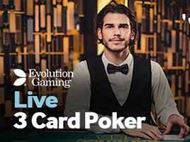 3 Card Poker, póquer en vivo del catálogo de Betway